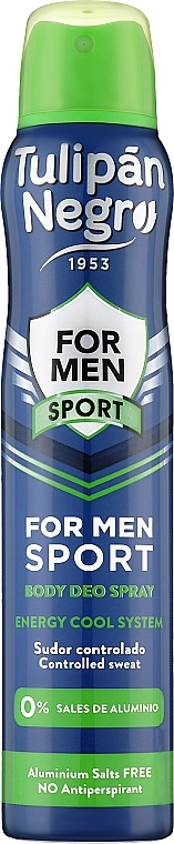Дезодорант-спрей чоловічий "Sport" - Tulipan Negro For Men Sport Body Deo Spray, 200 мл - фото N1