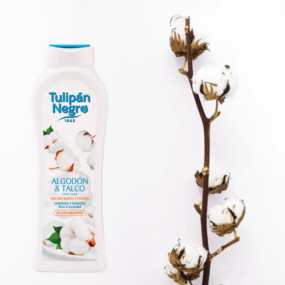 Гель для душу "Бавовна та Тальк" - Tulipan Negro Cotton & Talc Shower Gel, 650 мл - фото N3