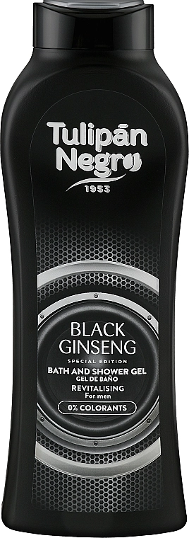 Гель для душу чоловічий "Чорний женьшень" - Tulipan Negro For Man Black Ginseng Shower Gel, 650 мл - фото N1