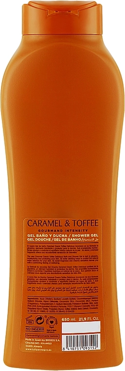 Гель для душа "Карамельный крем" - Tulipan Negro Caramel & Toffee Shower Gel, 650 мл - фото N2