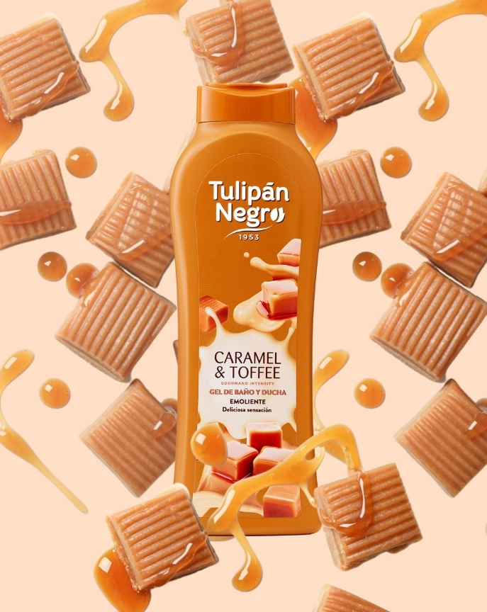 Гель для душу "Карамельний крем" - Tulipan Negro Caramel & Toffee Shower Gel, 650 мл - фото N3