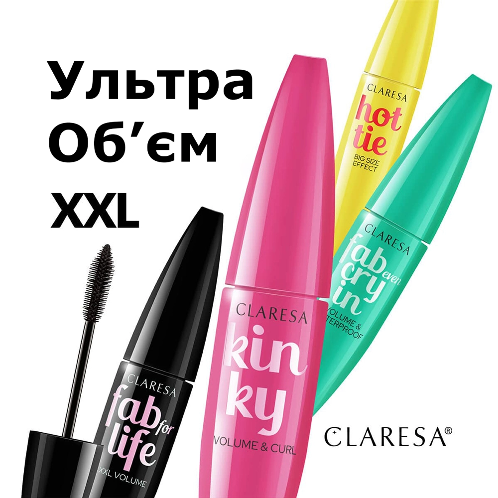 Водостійка об'ємна туш з ефектом накладних вій - Claresa Fab Even Crying Waterproof Mascara, 10 г - фото N4