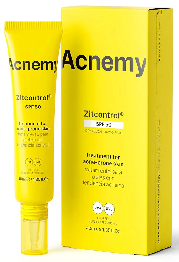 Сонцезахисний крем-актив з СПФ 50 для шкіри схильної до акне - Acnemy Zitcontrol SPF 50, 40 мл - фото N2