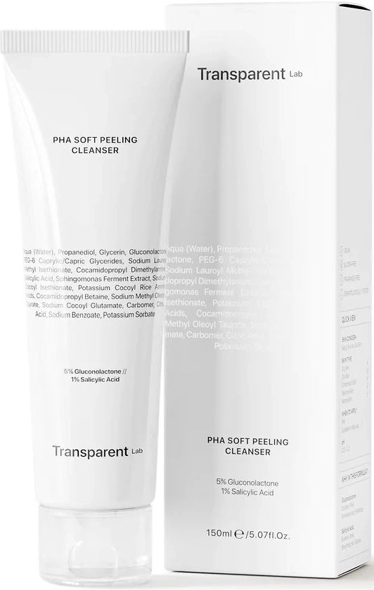 Мультикислотный очищающий пилинг для лица - Transparent Lab PHA Soft Peeling Cleanser, 150 мл - фото N2