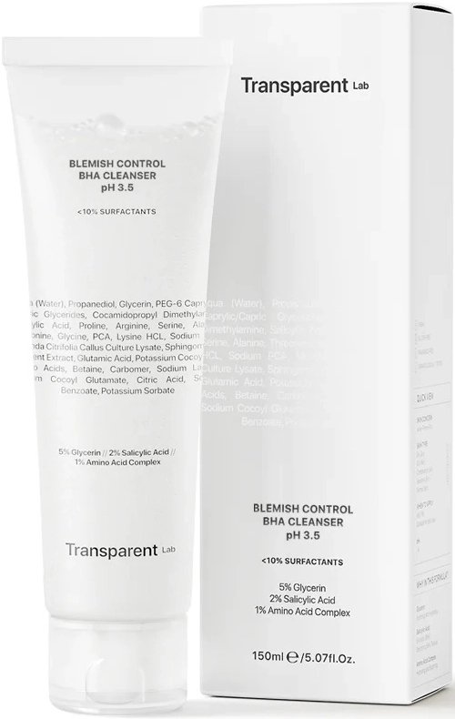 Очищуючий гель для вікової шкіри схильної до акне - Transparent Lab Blemish Control BHA Cleanser, 150 мл - фото N2