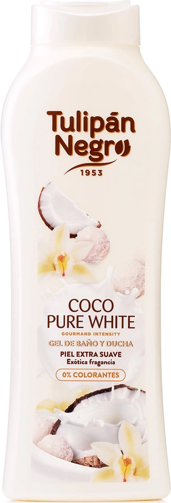 Гель для душу "Білий кокос" - Tulipan Negro White Coconut Shower Gel, 650 мл - фото N1