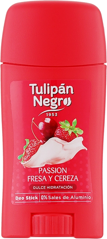 Дезодорант-стік "Полуниця та вишня" - Tulipan Negro Strawberry & Cherry Deo Stick, 50 мл - фото N1