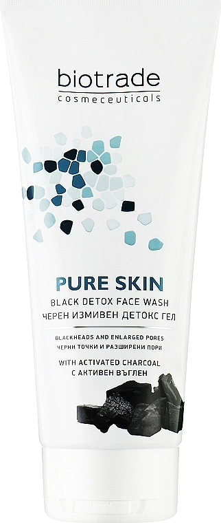 Детокс гель для умывания против черных точек и расширенных пор - Biotrade Pure Skin Black Detox Face Was, 200 мл - фото N1