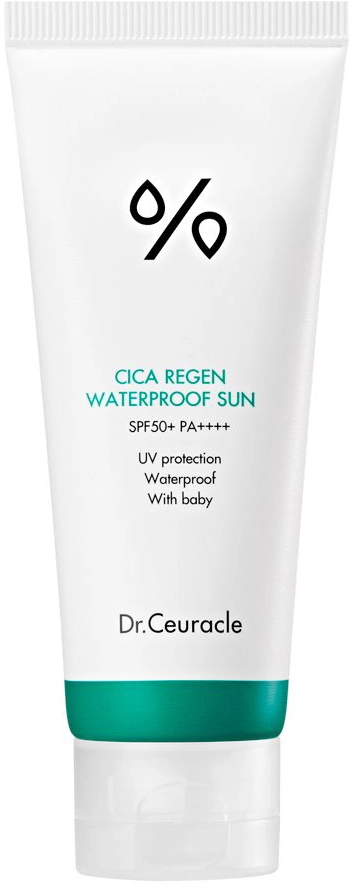 Зволожуючий сонцезахисний крем з центелою - Dr. Ceuracle Cica Regen Waterproof Sun SPF50+ PA++++, 100 мл - фото N1