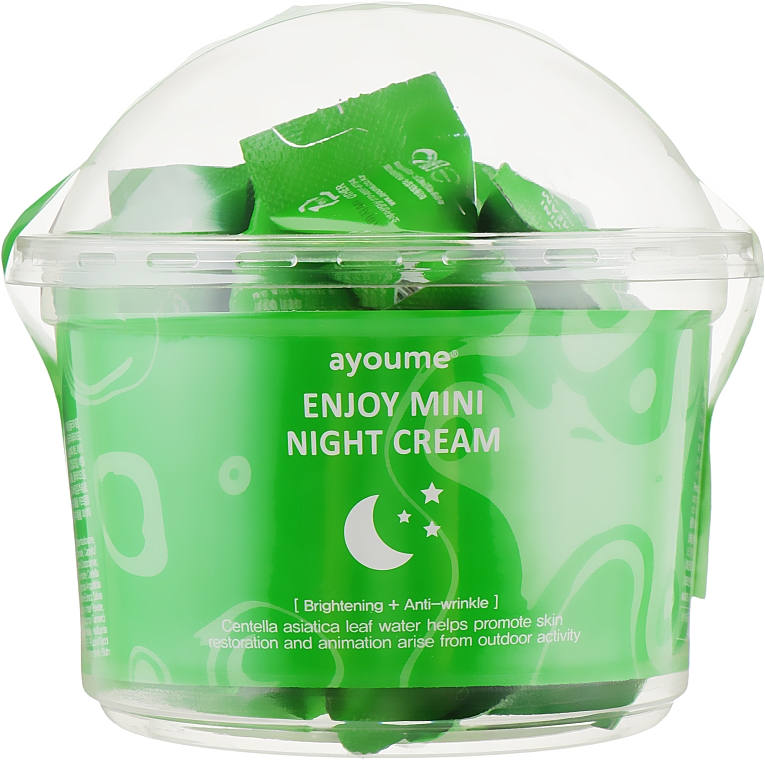 Нічний крем для обличчя з центелою азіатською - Ayoume Ayoume Enjoy Mini Night Cream, 3 г, 1 шт - фото N1
