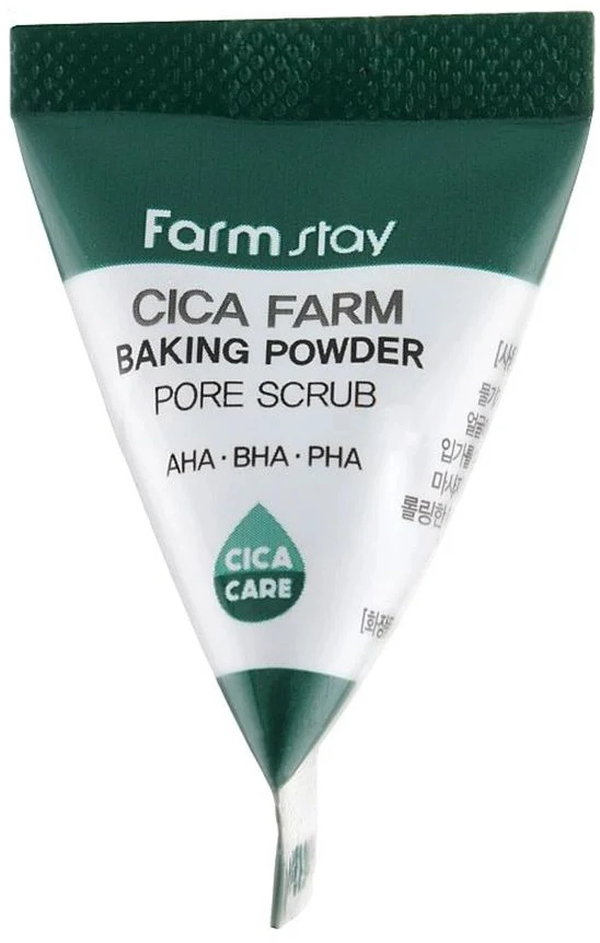 Содовий скраб для обличчя з центелою азіатською та кислотами - FarmStay Cica Farm Baking Powder Pore Scrub, 7 г, 1 шт - фото N1