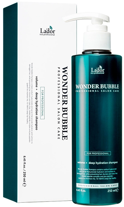 Зволожуючий шампунь для надання об'єму - La'dor Wonder Bubble Shampoo, 250 мл - фото N2