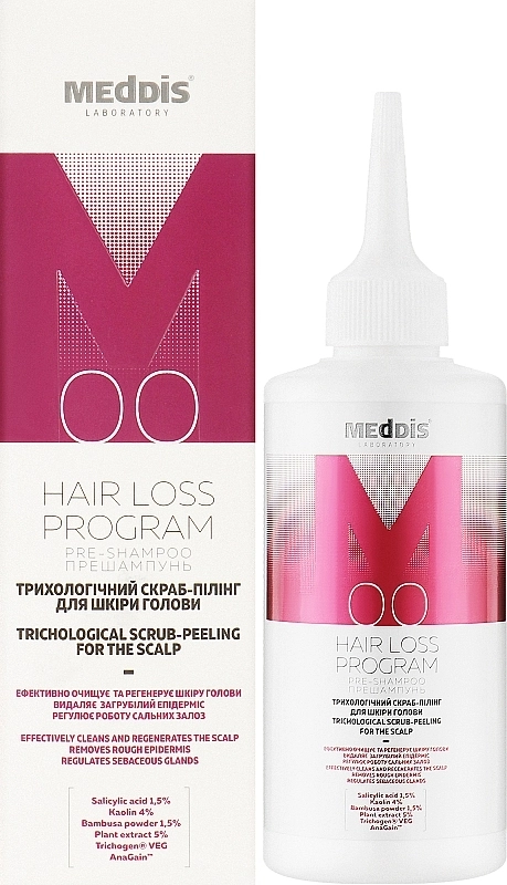 Трихологический скраб-пилинг для кожи головы - Meddis Hair Loss Program Pre-Shampoo, 200 мл - фото N2