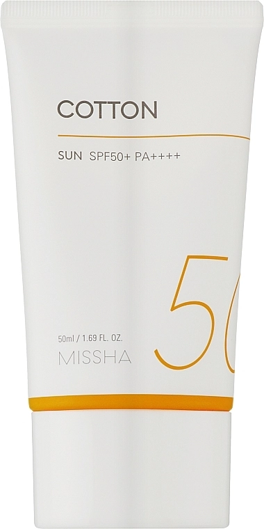 Солнцезащитный крем с бархатным финишем - Missha All Around Safe Block Cotton Sun SPF 50+ PA++++, 50 мл - фото N1