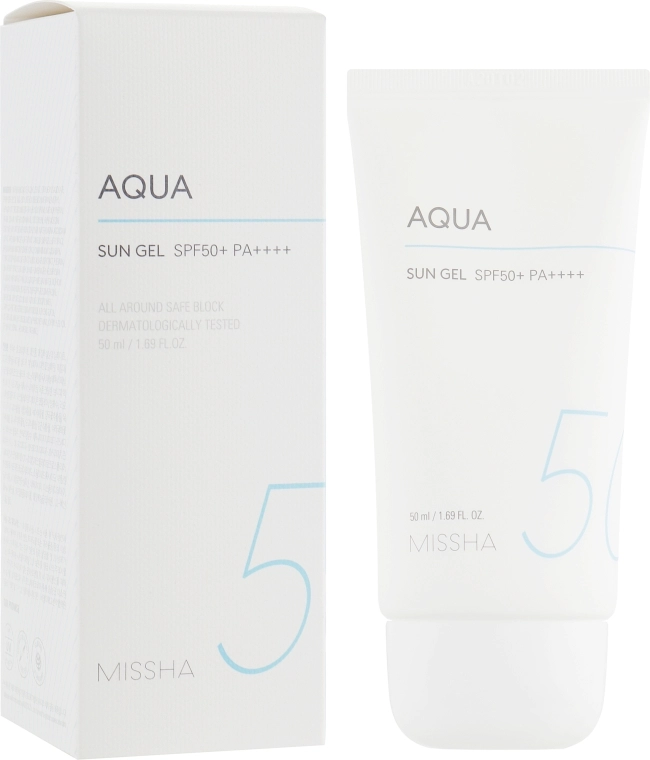 Увлажняющий солнцезащитный гель - Missha All-Around Safe Block Aqua Sun Gel SPF50+/PA++++, 50 мл - фото N3