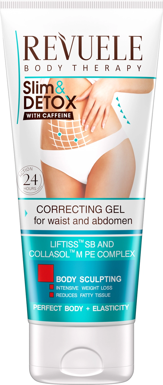 Корректирующий гель для талии и живота с кофеином - Revuele Slim&Detox Correcting Gel for Waist and Abdomen, 200 мл - фото N1