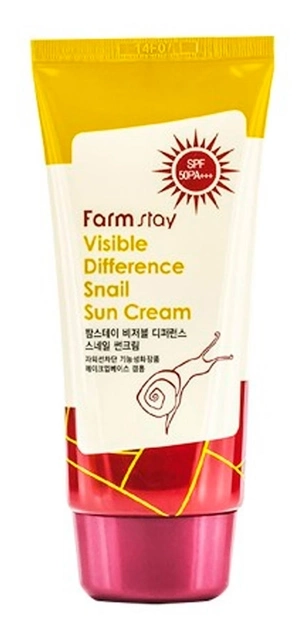 Сонцезахисний крем з екстрактом равлика - FarmStay Visible Difference Snail Sun Cream SPF 50+, 70 мл - фото N2