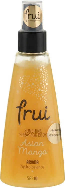 Сяючий арома-спрей для тіла з шиммером "Азіатський манго" - FRUI Sunshine Spray For Body Asian Mango SPF 10, 150 мл - фото N1