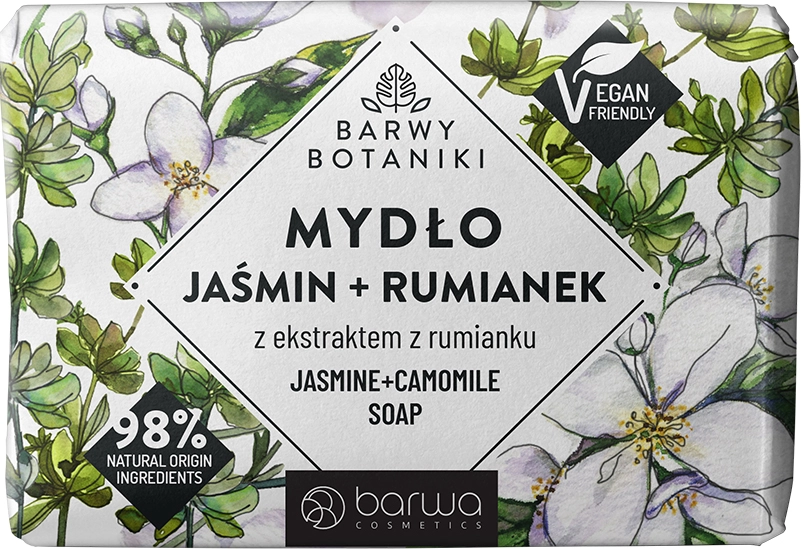 Натуральне тверде мило "Жасмин і Ромашка" - Barwa Barwy Botaniki Sweet Jasmine + Camomile Soap, 100 г - фото N1