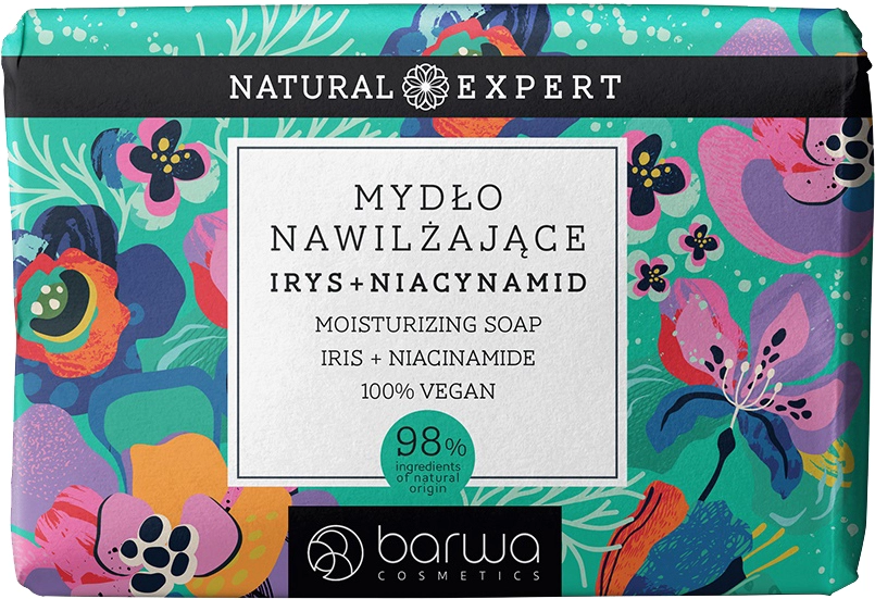 Натуральне зволожуюче тверде мило "Ірис та Ніацинамід" - Barwa Natural Expert Iris + Niacinamide Moisturizing Soap, 100 г - фото N1