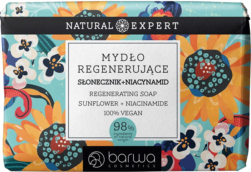 Натуральне регенеруюче тверде мило "Соняшник і Ніацинамід" - Barwa Natural Expert Sunflower + Niacinamide Regenereting Soap, 100 г - фото N1