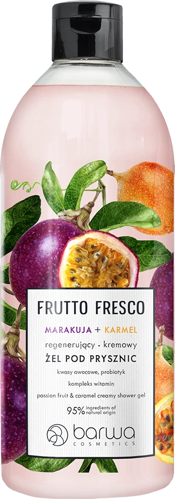 Восстанавливающий гель для душа "Маракуйя и Карамель" - Barwa Frutto Fresco Passion fruit & Сaramel Creamy Shower Gel, 480 мл - фото N1