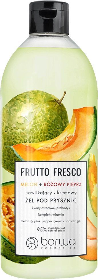 Увлажняющий гель для душа "Дыня и Розовый перец" - Barwa Frutto Fresco Melon & Pink Pepper Creamy Shower Gel, 480 мл - фото N1