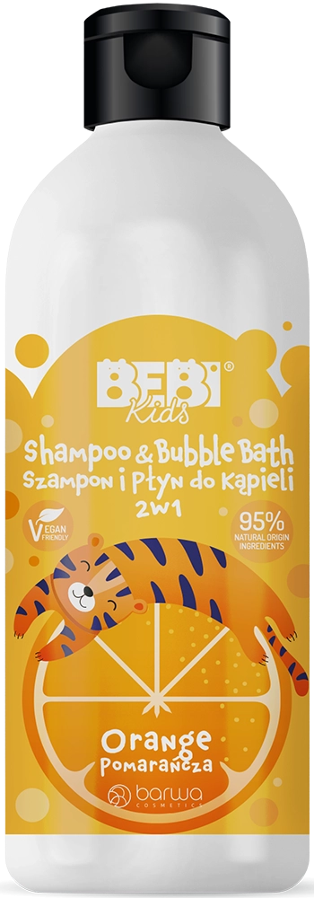 Шампунь и пена для ванны для детей 2в1 "Апельсин" - Barwa Bebi Kids Shampoo & Bubble Bath Orange, 500 мл - фото N1