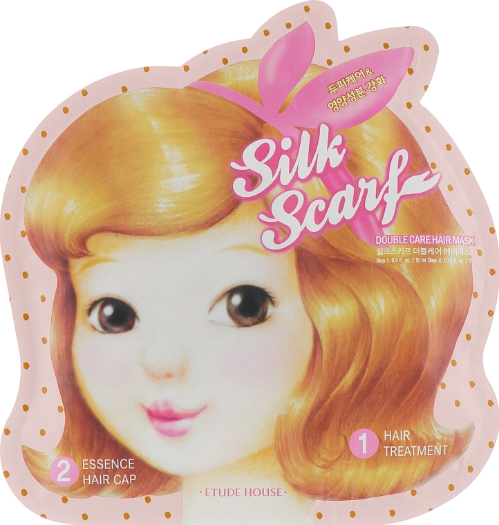 Интенсивная питательная маска для придания блеска волосам - Etude House Silk Scarf Double Hair Mask, 20 мл - фото N1