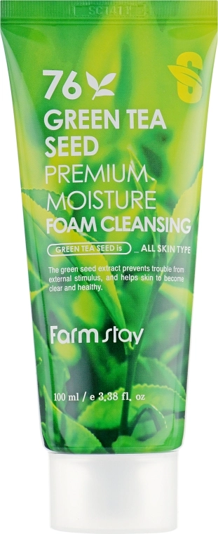 Очищувальна пінка з насінням зеленого чаю - FarmStay Green Tea Seed Premium Moisture Foam Cleansing, 100 мл - фото N2