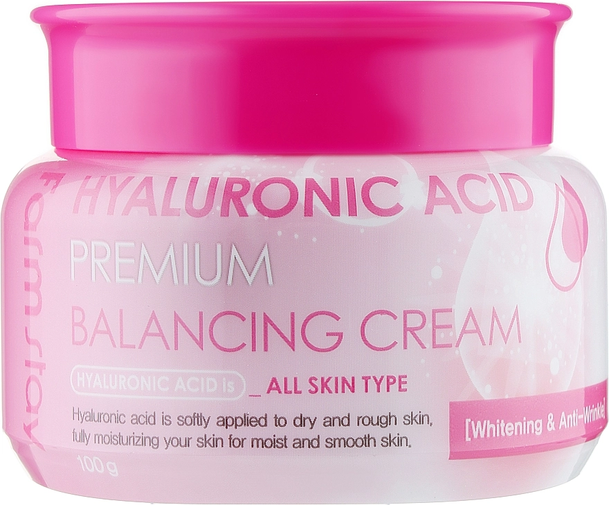 Балансувальний крем для обличчя з гіалуроновою кислотою - FarmStay Hyaluronic Acid Premium Balancing Cream, 100 г - фото N1