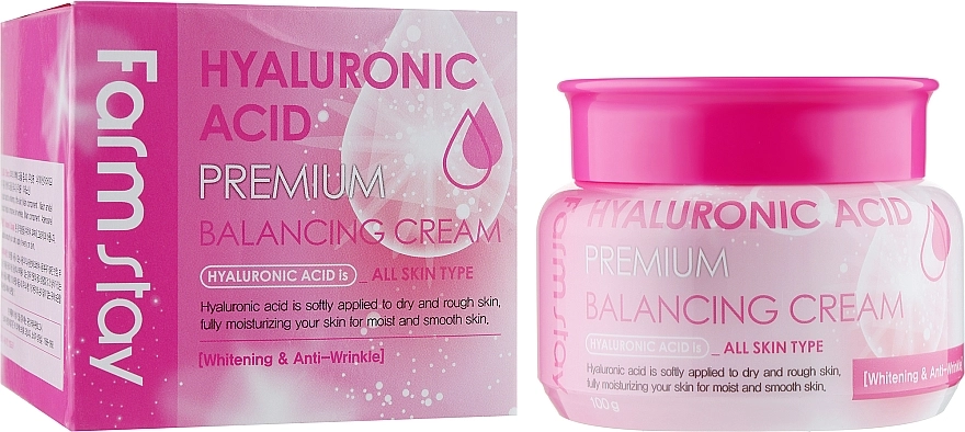 Балансирующий крем для лица с гиалуроновой кислотой - FarmStay Hyaluronic Acid Premium Balancing Cream, 100 г - фото N2