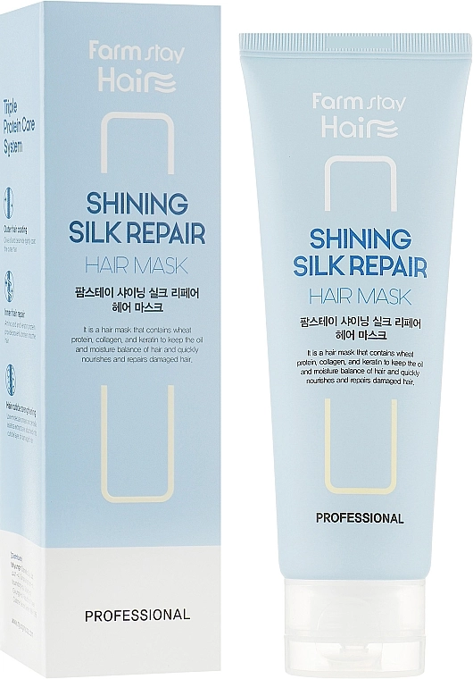 Восстанавливающая маска для сухих волос - FarmStay Shining Silk Repair Hair Mask, 120 мл - фото N2