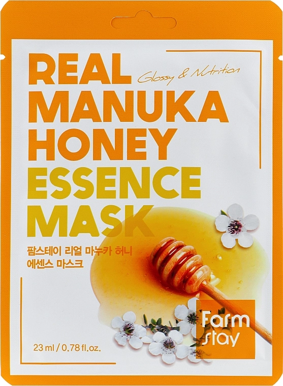 Питательная тканевая маска для лица с медом манука - FarmStay Real Manuka Honey Essence Mask, 23 мл, 1 шт - фото N1
