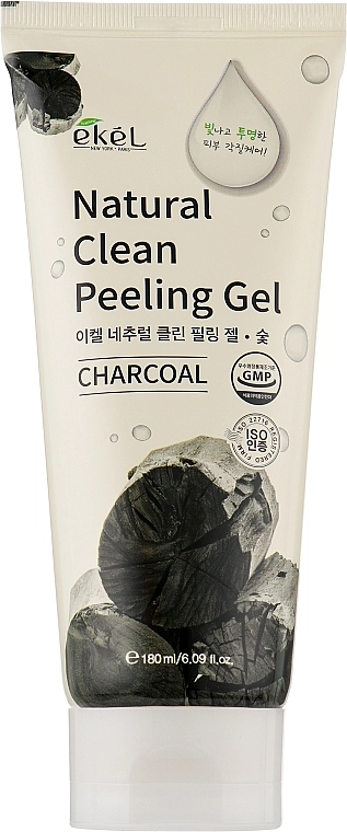 Пилинг для лица с экстрактом древесного угля - Ekel Charcoal Natural Clean Peeling Gel, 180 мл - фото N1