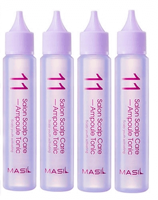 Освежающий ампульный тоник для жирной кожи головы - Masil 11 Salon Scalp Care Ampoule Tonic, 4х30 мл - фото N1