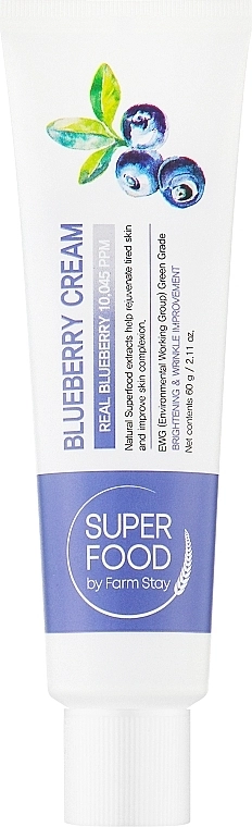 Крем для обличчя з чорницею - FarmStay Superfood Blueberry Cream, 60 г - фото N1