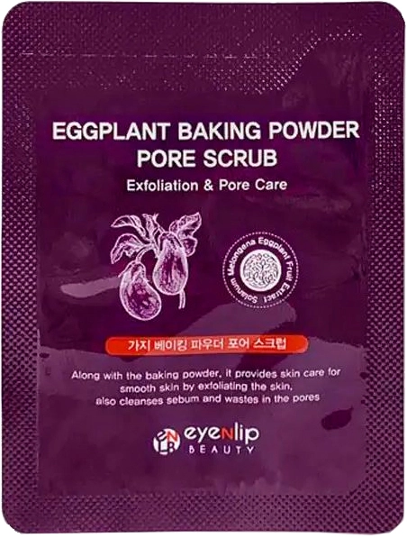 Скраб для обличчя з екстрактом баклажана - Eggplant Baking Powder Pore Scrub - Eyenlip Eggplant Baking Powder Pore Scrub, пробник, 3 г - фото N1