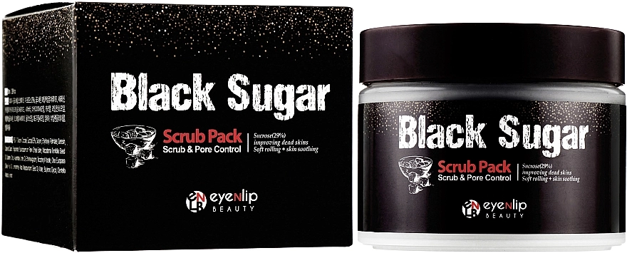 Маска-скраб з чорним цукром - Eyenlip Black Sugar Scrub Pack, 100 мл - фото N1