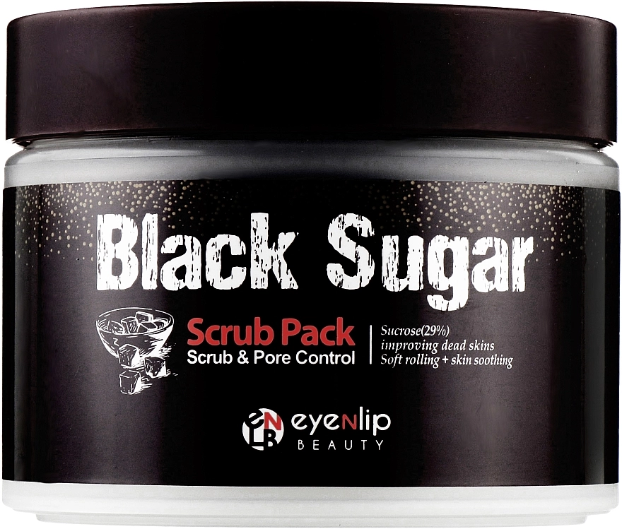 Маска-скраб з чорним цукром - Eyenlip Black Sugar Scrub Pack, 100 мл - фото N2
