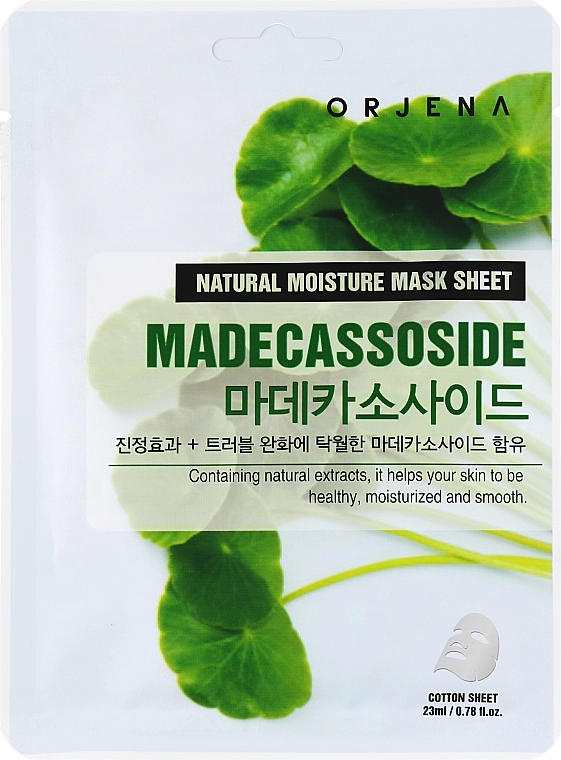 Тканинна маска для обличчя з центелою азіатською - Orjena Natural Moisture Madecassoside Mask Sheet, 23 мл, 1 шт - фото N1