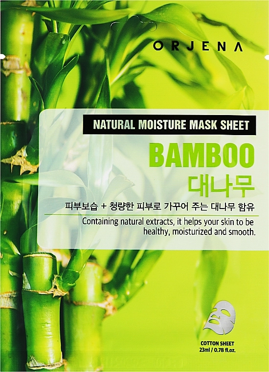 Тканинна маска для обличчя з бамбуком - Orjena Natural Moisture Mask Sheet Bamboo, 23 мл, 1 шт - фото N1