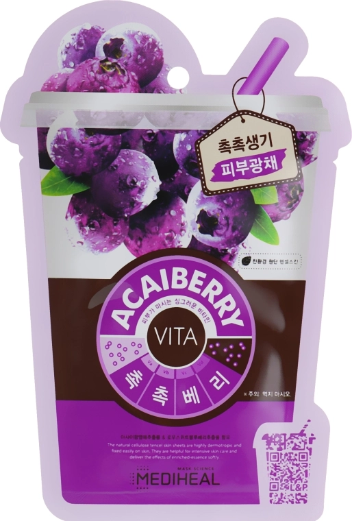 Маска для лица "Ягоды асаи" - Mediheal Acaiberry Vita Mask, 25 мл, 1 шт - фото N1