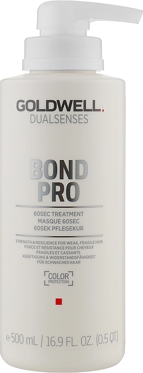 Зміцнювальна маска для тонкого й ламкого волосся - Goldwell DualSenses Bond Pro 60SEC Treatment, 500 мл - фото N1