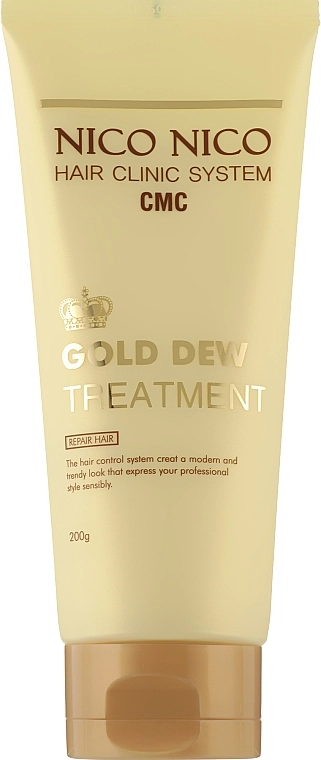 Маска-кондиционер для волос с экстрактом золота - NICO NICO Gold Dew Treatment, 200 мл - фото N1