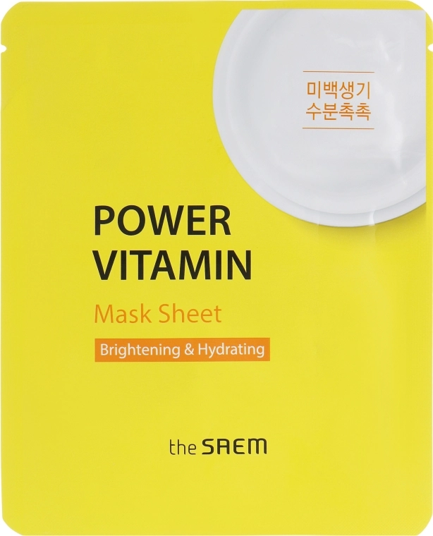 Тканинна маска для обличчя - The Saem Power Vitamin Mask Sheet, 28 мл, 1 шт - фото N1