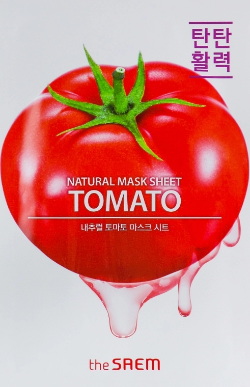 Тканевая маска с экстрактом томата - The Saem Natural Tomato Mask Sheet, 21 мл, 1 шт - фото N1