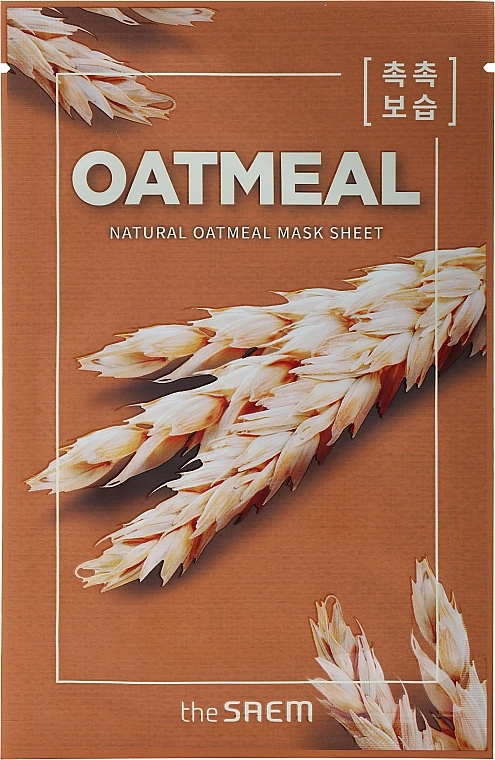 Маска для обличчя з вівсянкою - The Saem Natural Oatmeal Mask Sheet, 21 мл, 1 шт - фото N1