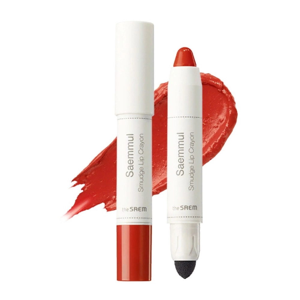 Карандаш-помада для губ - The Saem Saemmul Smudge Lip Crayon, Тон OR02, 2.5 г - фото N1