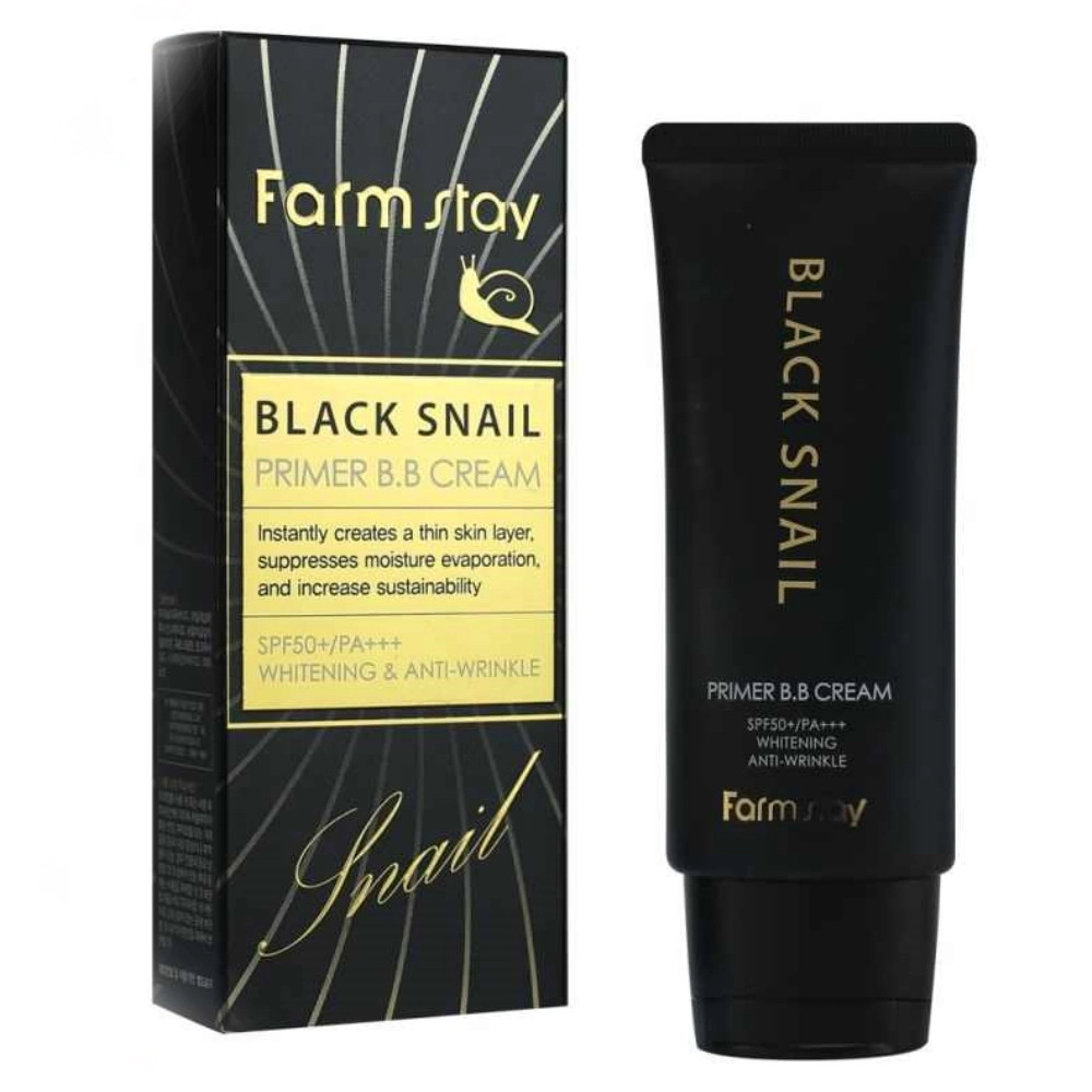 BB крем з муцином чорного равлика - FarmStay Black Snail Primer BB Cream, 50 мл - фото N1